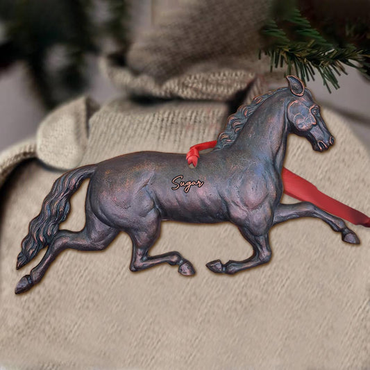 Love Horses - Personalized Christmas Horse Ornament (Printed On Both Sides)