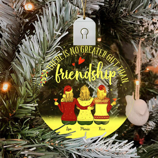 Besties Forever - Personalized Bestie Round Led Acrylic Ornament