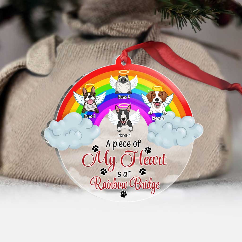 A Piece Of My Heart - Personalized Christmas Dog Transparent Ornament