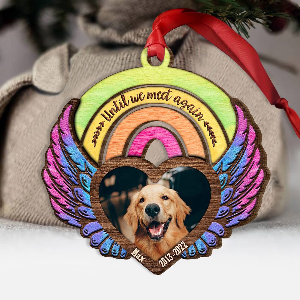 Until We Meet Again - Personalized Christmas Dog Layered Wood Ornament