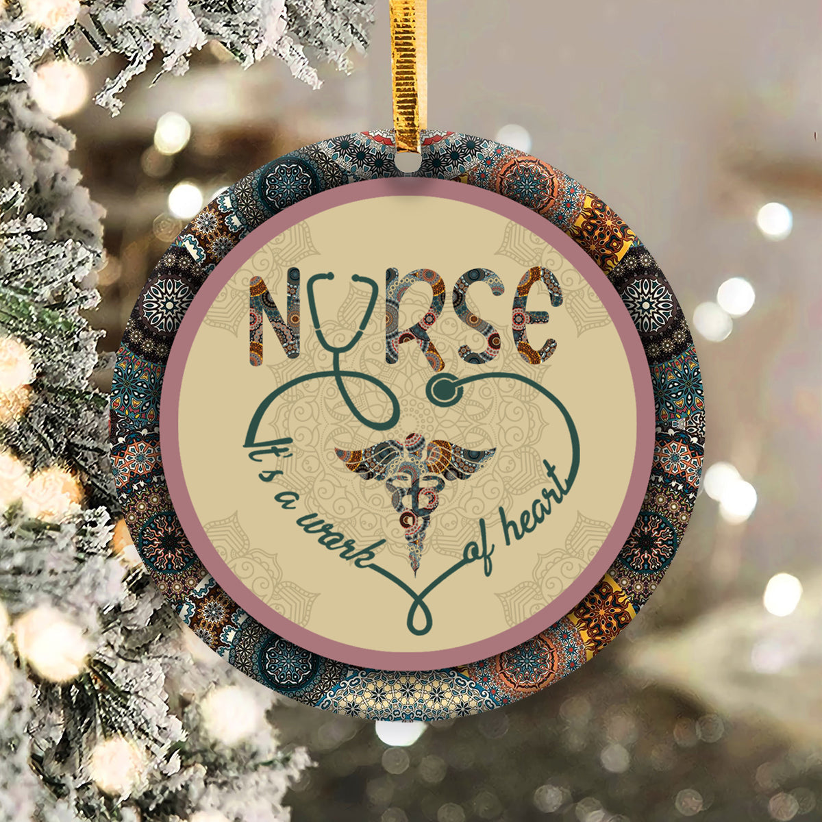 Nurse It's A Work Of Love Nurse - Round Aluminium Ornament (Printed On Both Sides) 1122