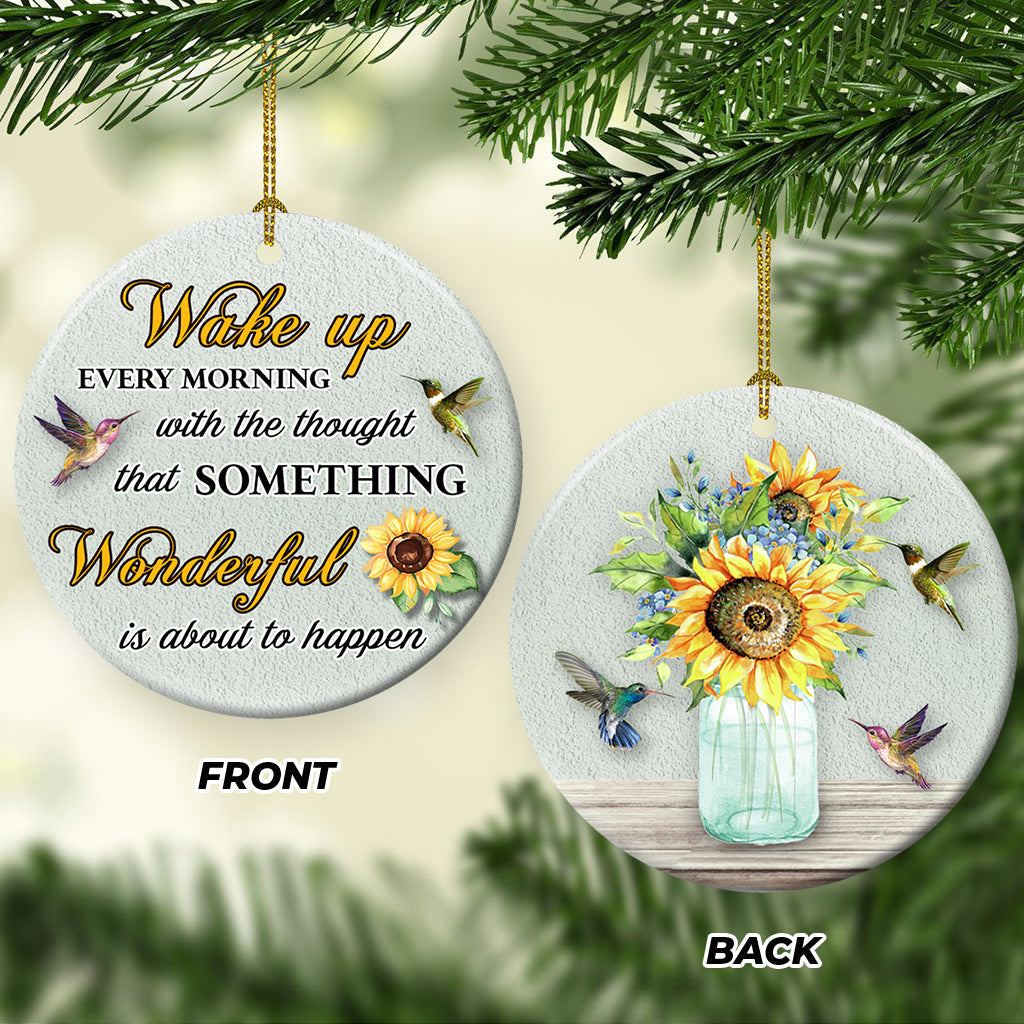 Hummingbird Something Wonderful Is About To Happen Hummingbird - Round Aluminium Ornament (Printed On Both Sides) 1122