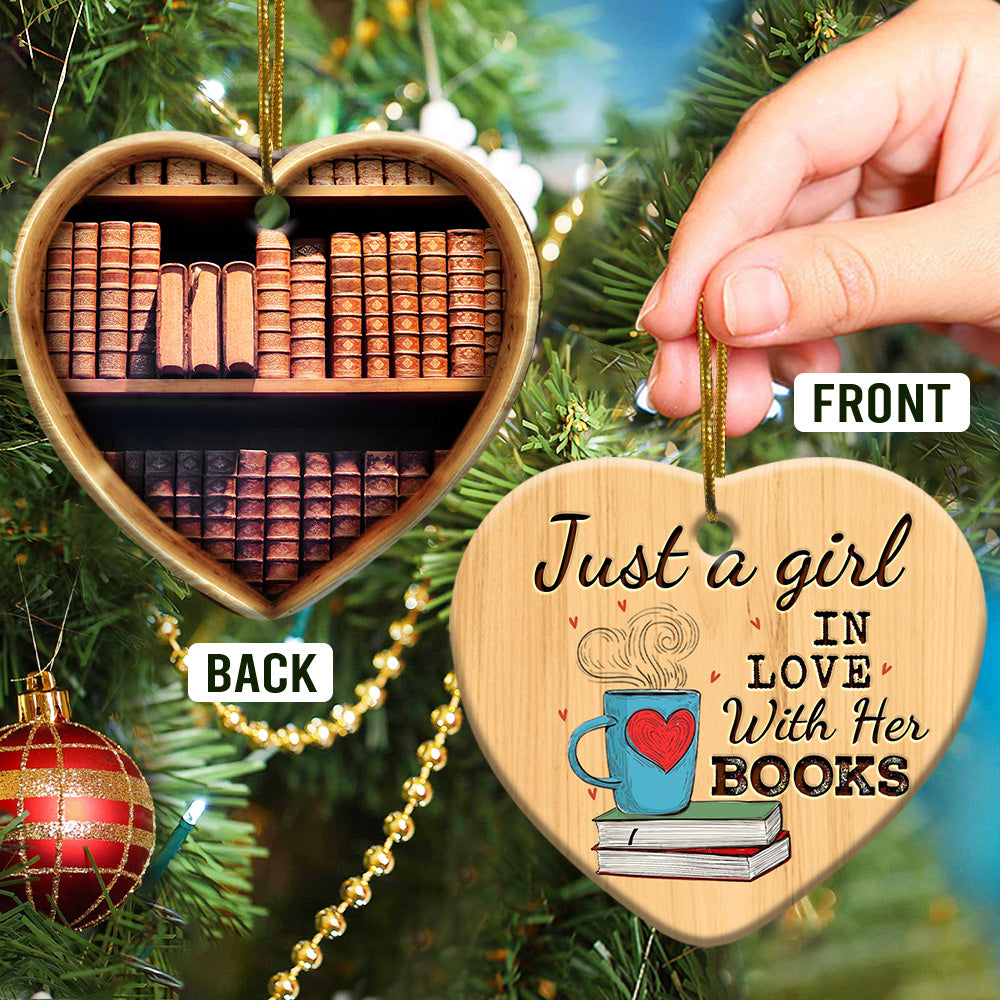Book Lovers Just A Girl Who Loves Books - Book Ornament (Printed On Both Sides) 1122