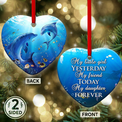 Dolphin To My Daughter My Little Girl - Dolphin Ornament (Printed On Both Sides) 1122