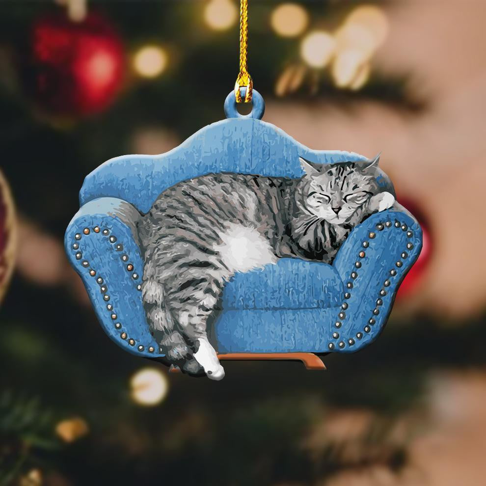 Cat On Couch - Cat Ornament (Printed On Both Sides) 1122