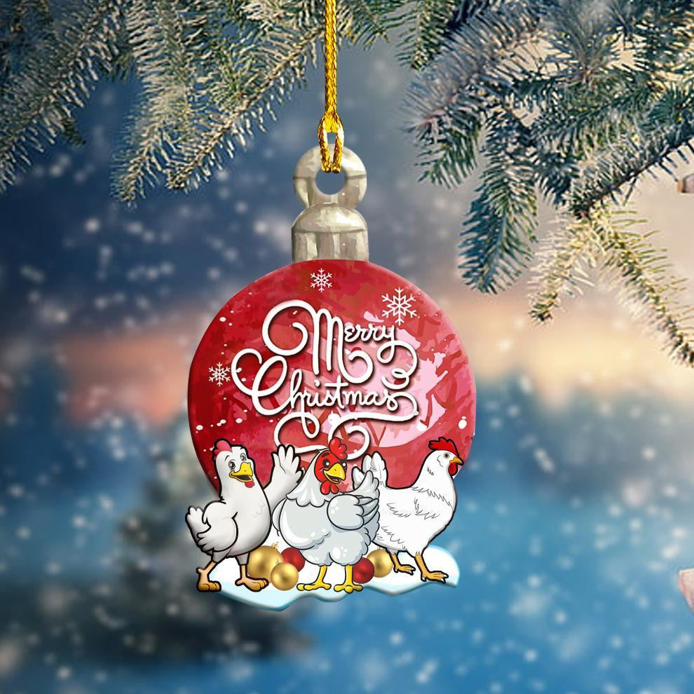 Funny Chickens Christmas Ball - Chicken Ornament (Printed On Both Sides) 1122