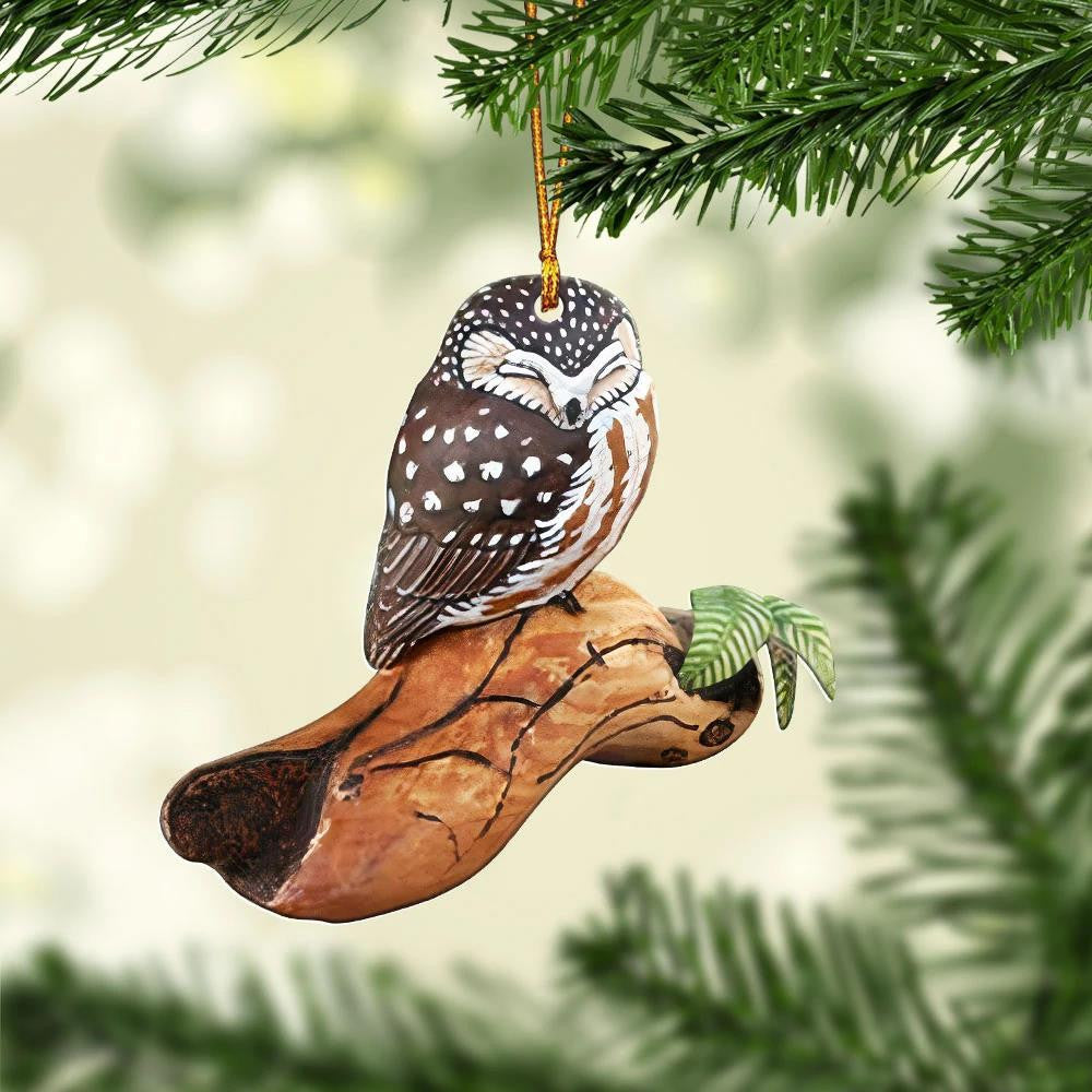 Owl Sleeping Pattern - Owl Ornament (Printed On Both Sides) 1122