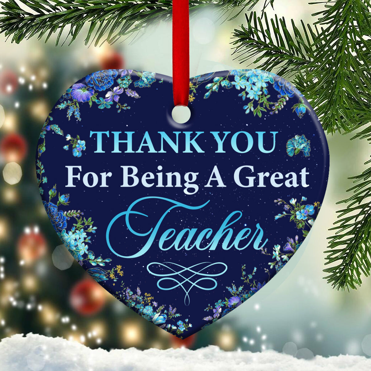 Teacher Thank You For Being A Great Teacher Teacher - Heart Aluminium Ornament (Printed On Both Sides) 1122