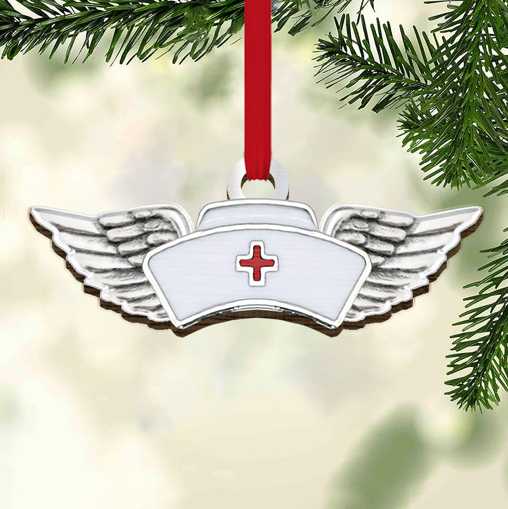 Nurse Cap Angel Wings - Nurse Ornament (Printed On Both Sides) 1122