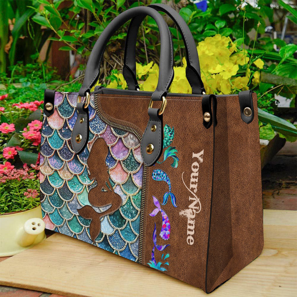 Mermaid - Personalized Mermaid Leather Handbag