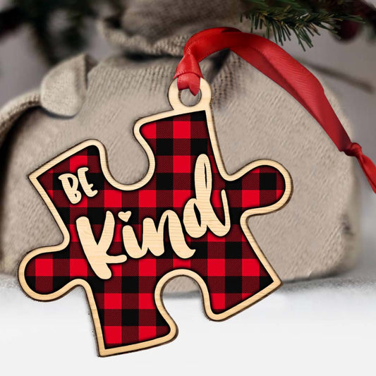 Be Kind - Autism Awareness Layered Wood Ornament