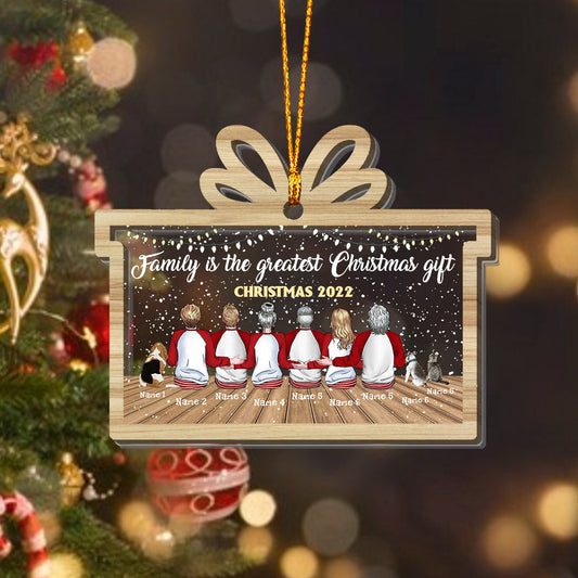 Family Is The Greatest Christmas Gift - Personalized Christmas Family Layers Mix Ornament