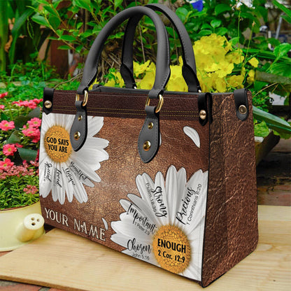 God Says You Are - Personalized Christian Leather Handbag