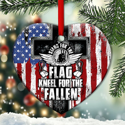 Veteran Stand For The Flag Kneel For The Fallen - Veteran Ornament (Printed On Both Sides) 1122