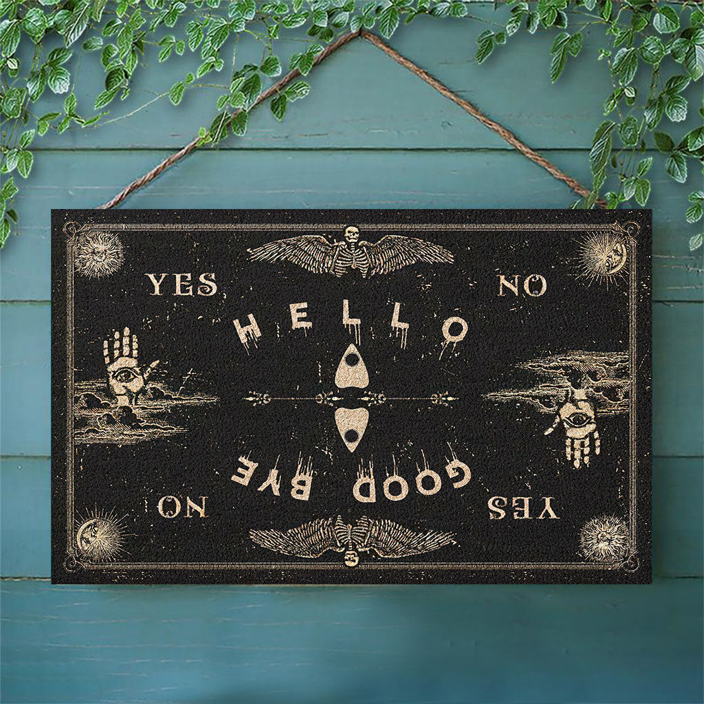 Hello Goodbye - Witch Rectangle Wood Sign