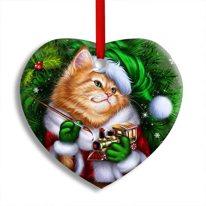Christmas Cute Kitten - Cat Ornament (Printed On Both Sides) 1022