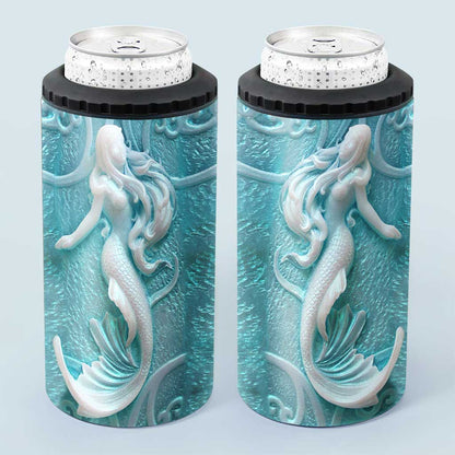 Ocean 3D Pattern Print - Mermaid Can Cooler