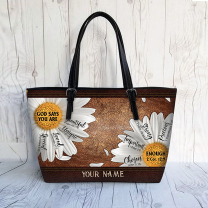 God Says You Are - Personalized Christian Leather Bag