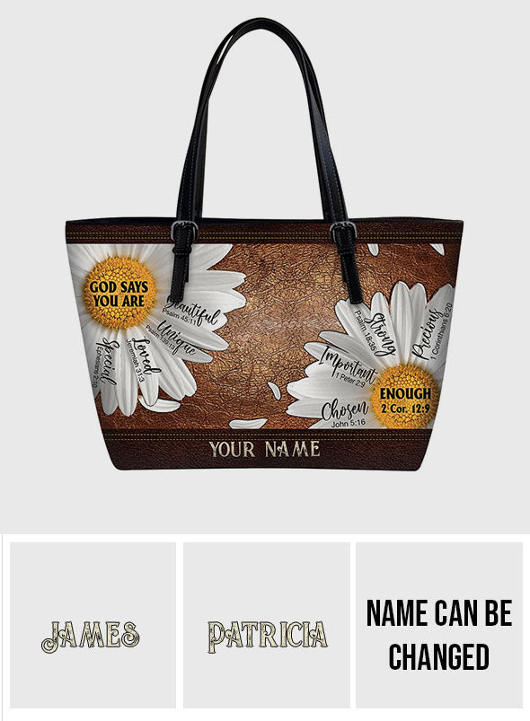 God Says You Are - Personalized Christian Leather Bag
