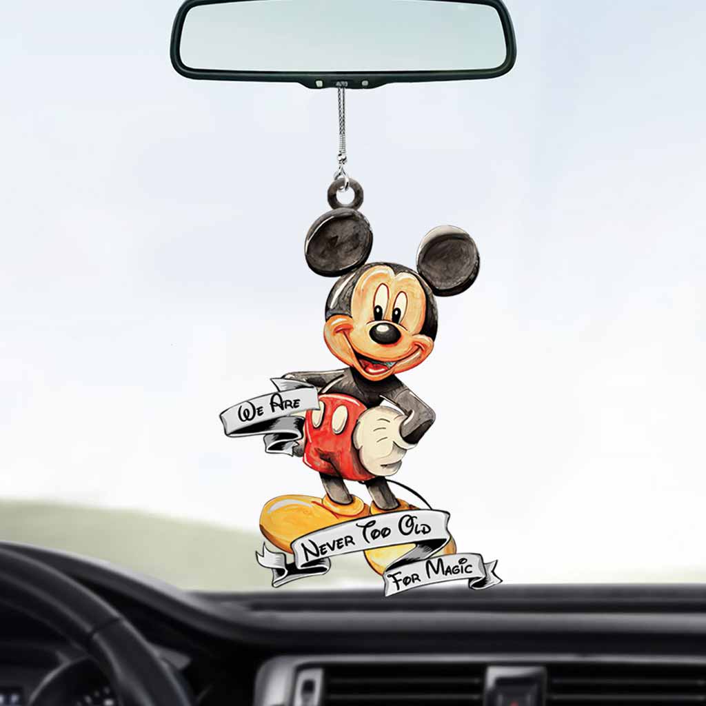 Never Too Old Mouse Car Ornament (Printed On Both Sides)