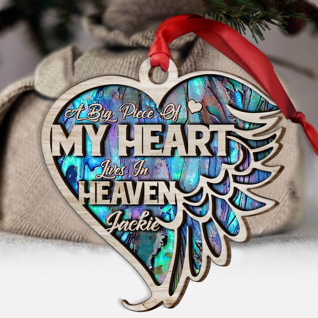 A Big Piece Of My Heart - Personalized Memorial Layered Wood Ornament