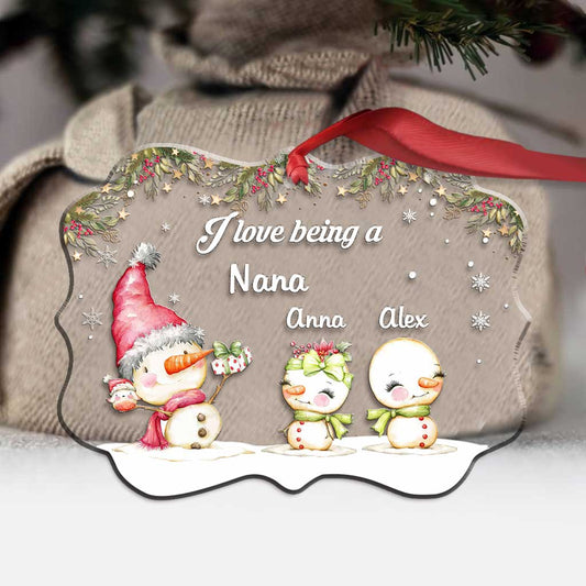 Love Being A Grandma - Personalized Christmas Grandma Transparent Ornament