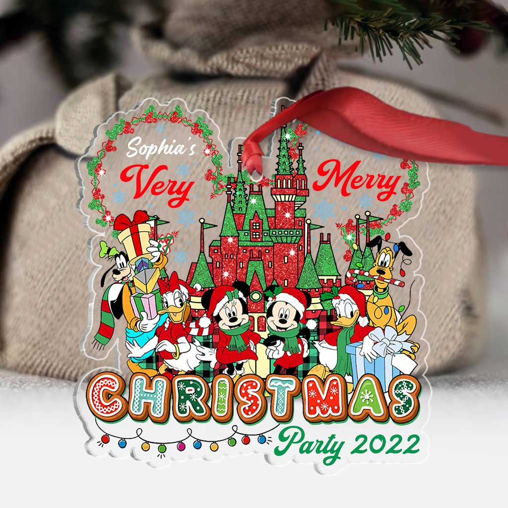 Merry Christmas - Personalized Mouse Transparent Ornament