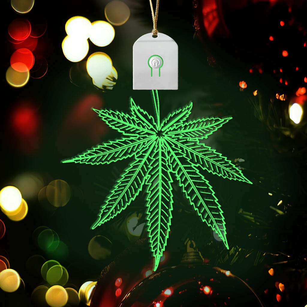 High Life - Christmas Weed Shaped Led Acrylic Ornament