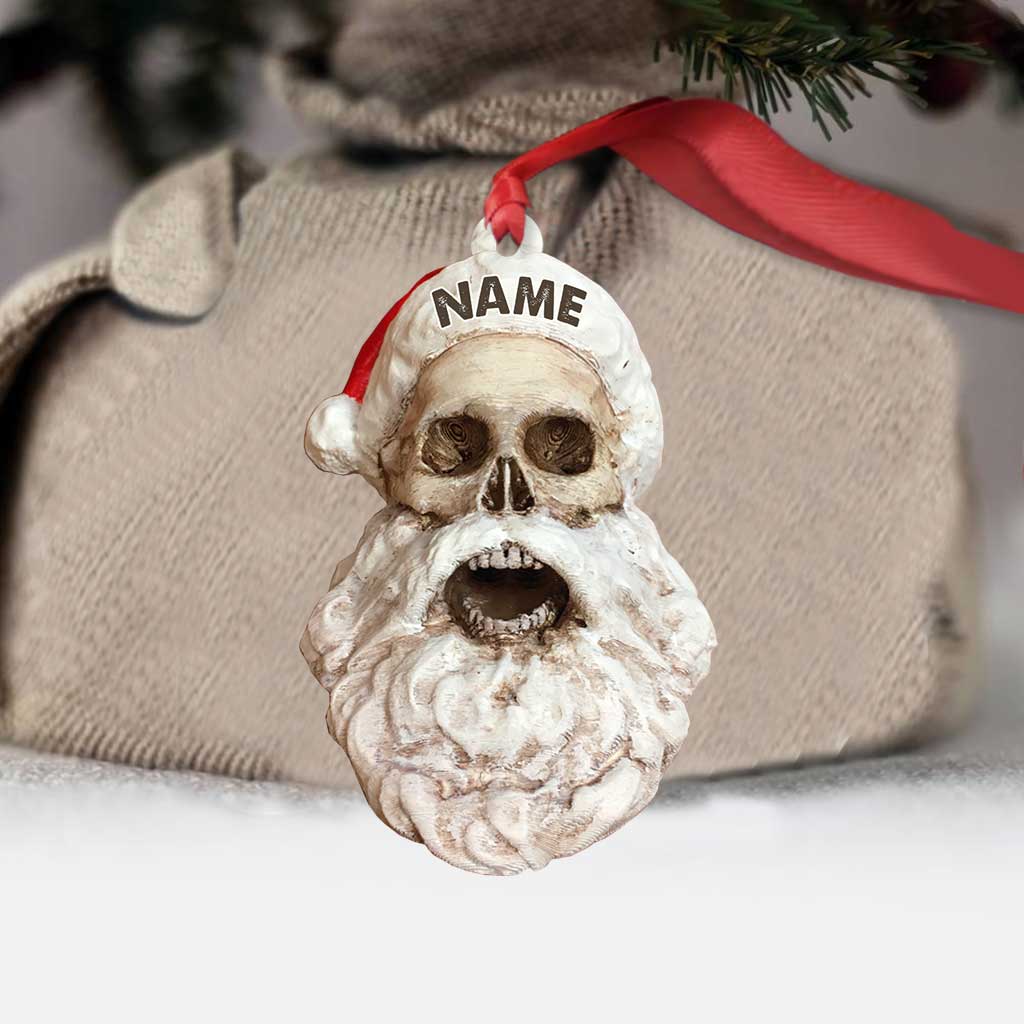 Skull Santa - Personalized Christmas Ornament (Printed On Both Sides)