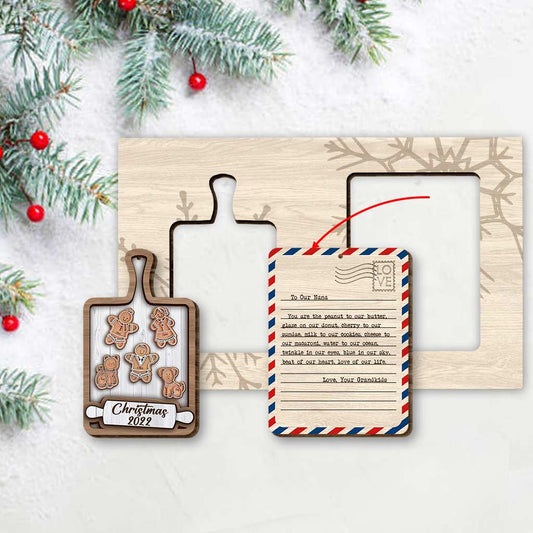 To My Grandma - Personalized Christmas Grandma Wooden Card Pop Out Ornament