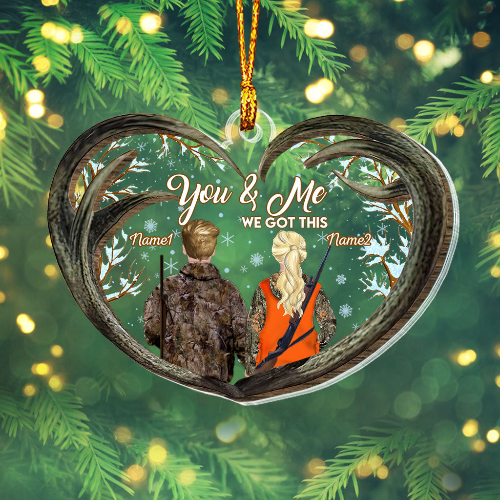 You And Me Hunting Love - Personalized Christmas Layers Mix Ornament