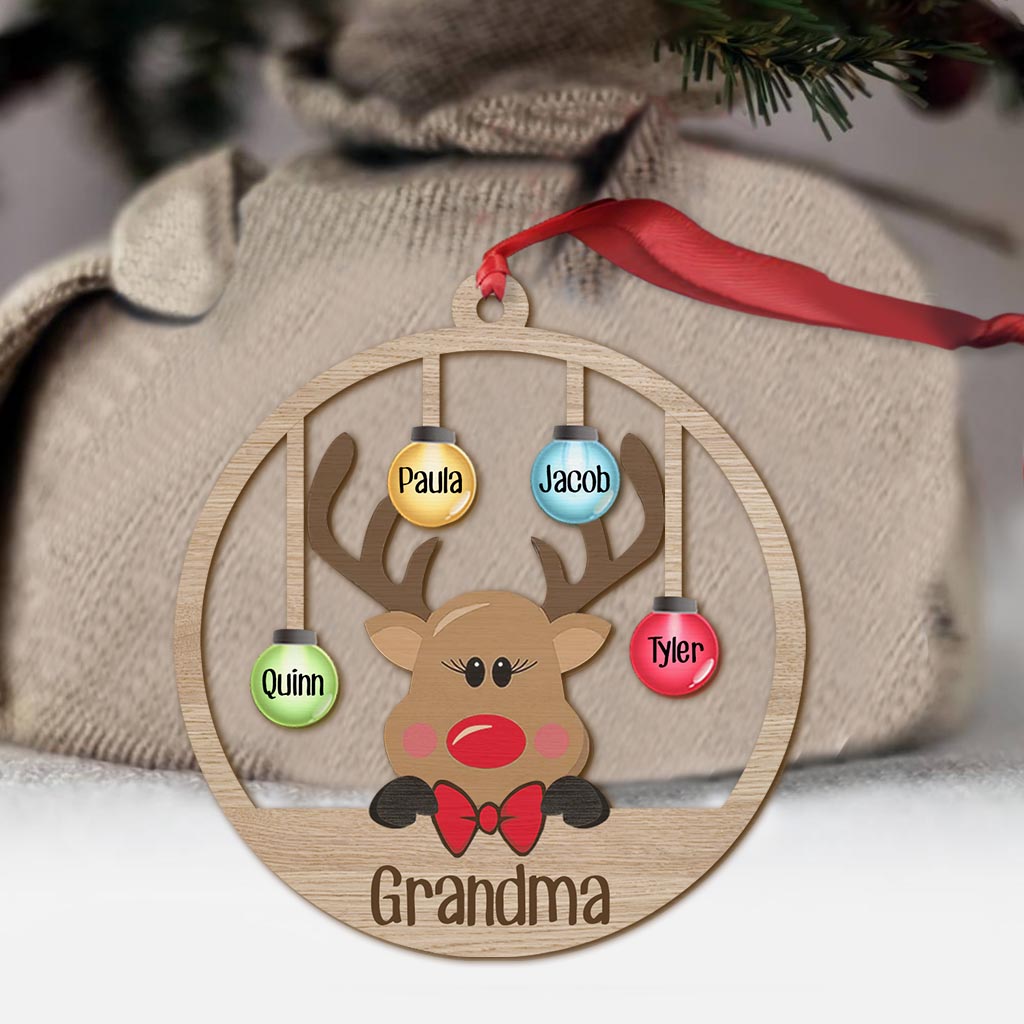 Grandma Reindeer - Personalized Grandma Ornament