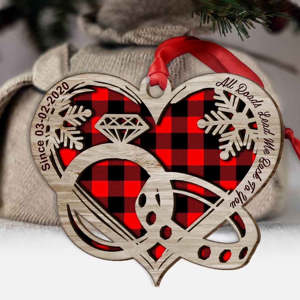 All Roads Lead Me Back To You - Personalized Couple Layered Wood Ornament