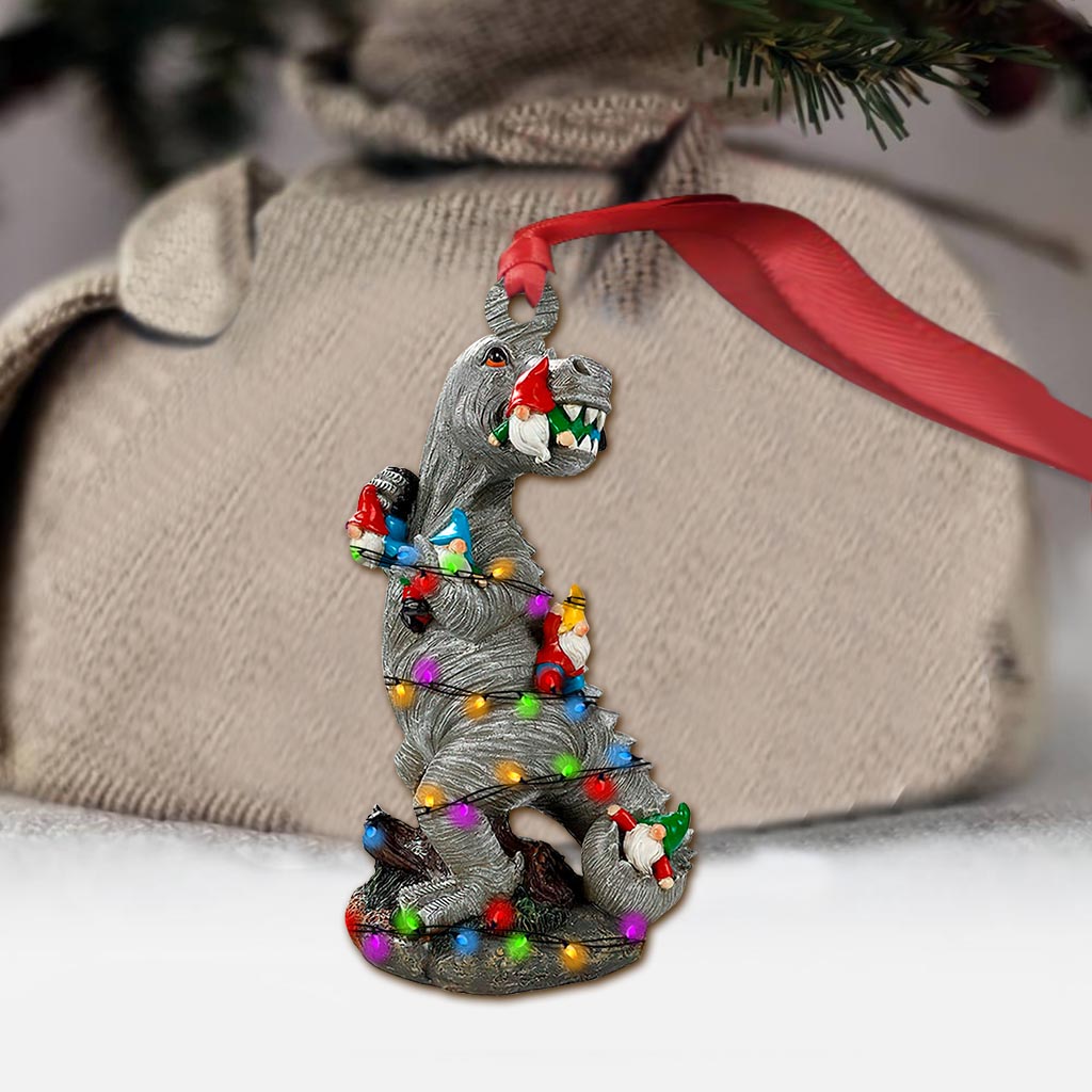 Naughty Dinosaur - Christmas Ornament (Printed On Both Sides)