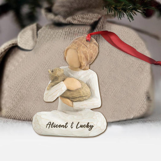 Best Cat Mom Ever - Personalized Christmas Cat Ornament With 3D Pattern Print (Printed On Both Sides)