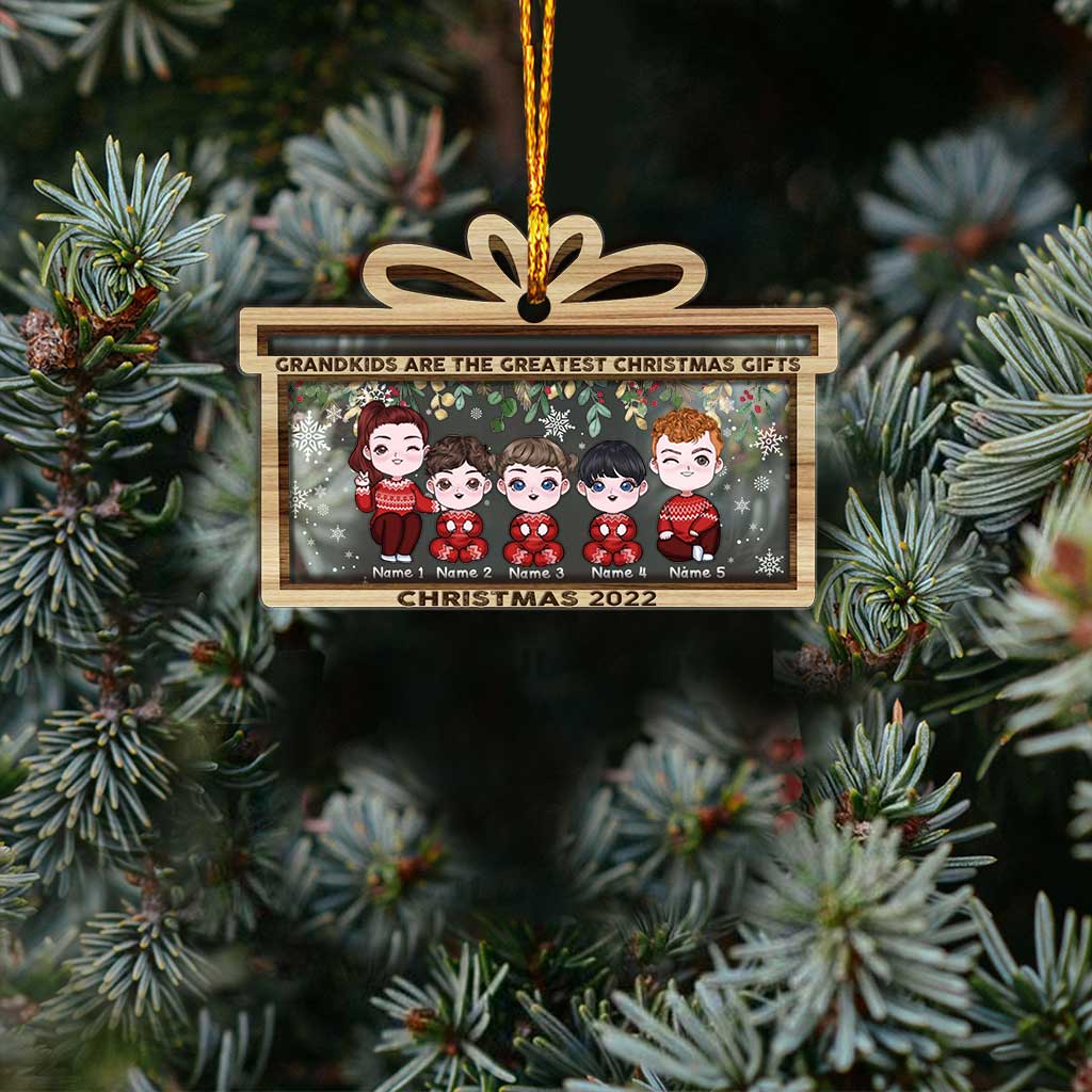 Grandkids Are The Greatest Christmas Gift - Personalized Grandma Layers Mix Ornament