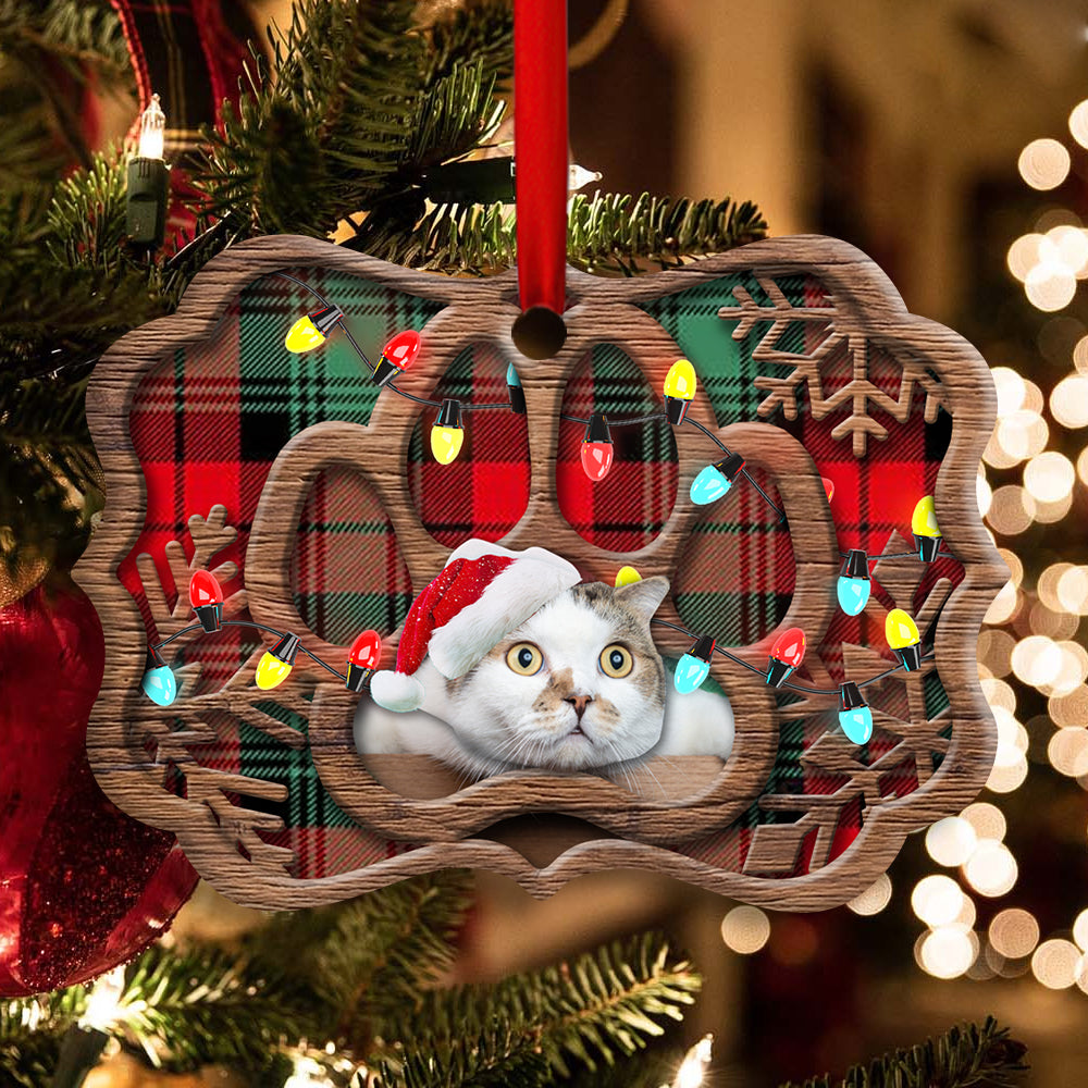 Cat Paw Meowy Christmas - Cat Ornament (Printed On Both Sides) 1022