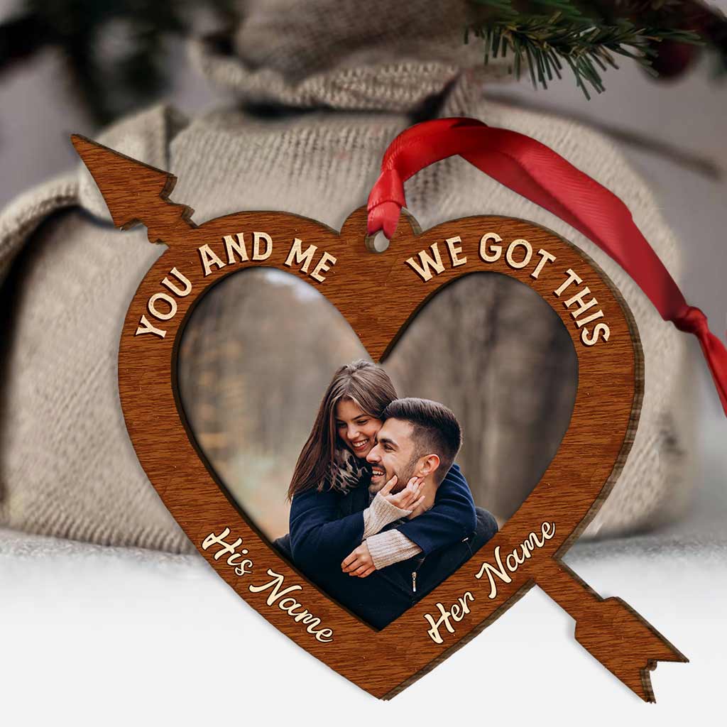 God Knew My Heart Needed You - Personalized Christmas Couple Layered Wood Ornament