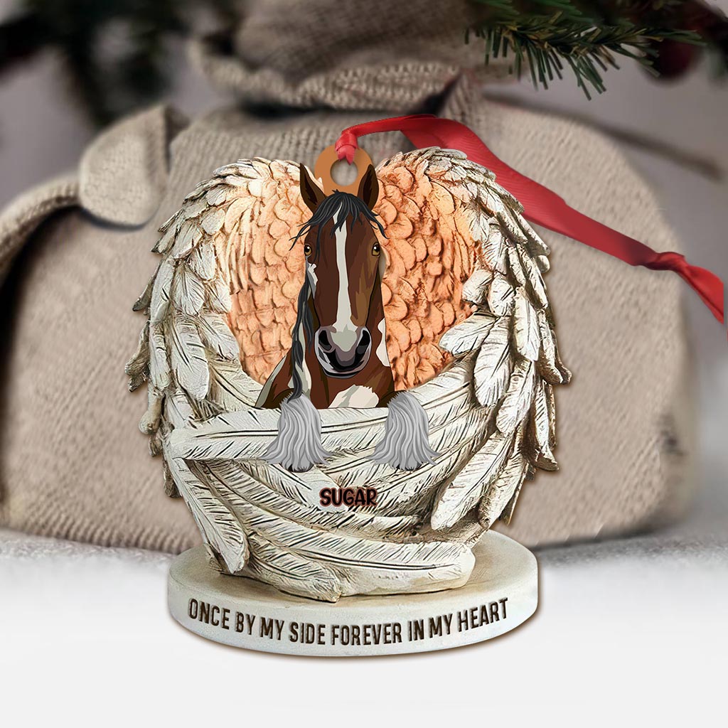 Forever In Our Hearts - Personalized Christmas Horse Ornament (Printed On Both Sides)