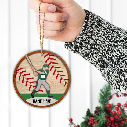 Baseball Player - Personalized Baseball Ornament (Printed On Both Sides) 1022
