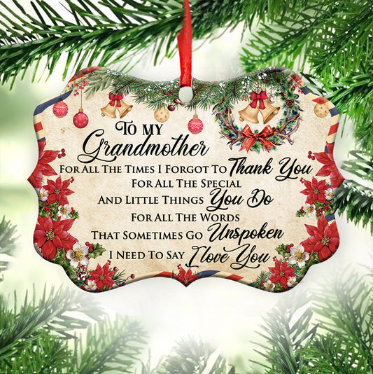 Grandma I Love You Christmas Letter To Grandma - Personalized Grandma Ornament (Printed On Both Sides) 1022