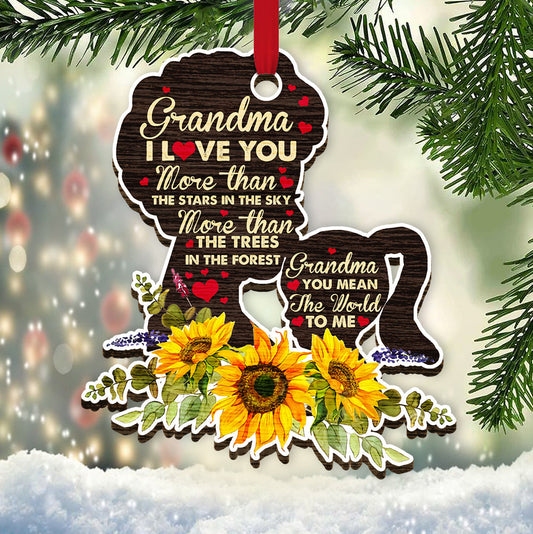 Grandma Sunflowers I Love You - Grandma Ornament (Printed On Both Sides) 1022