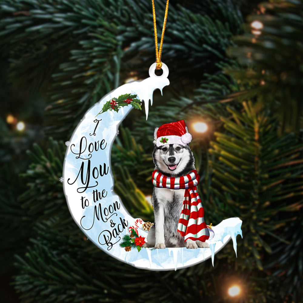 Husky I Love You To The Moon And Back - Dog Ornament (Printed On Both Sides) 1022