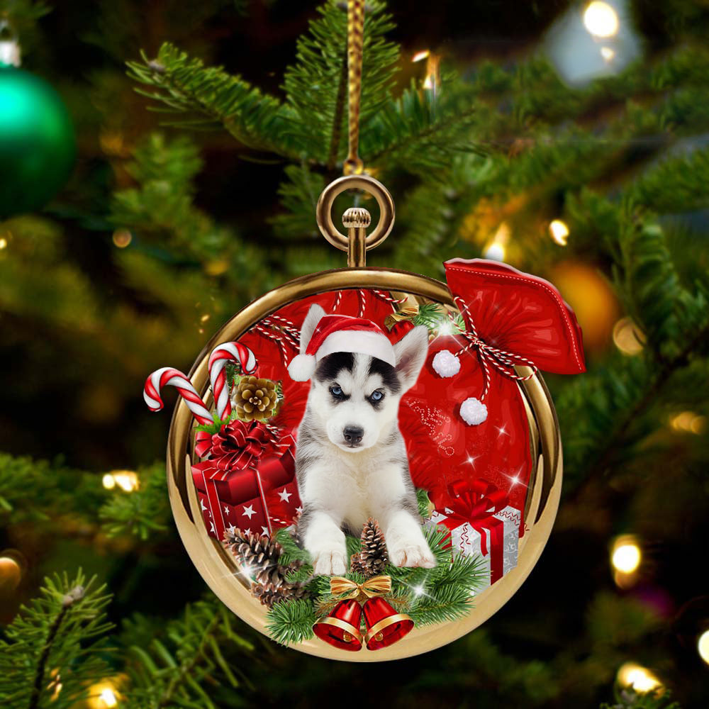Husky Merry Christmas - Dog Ornament (Printed On Both Sides) 1022