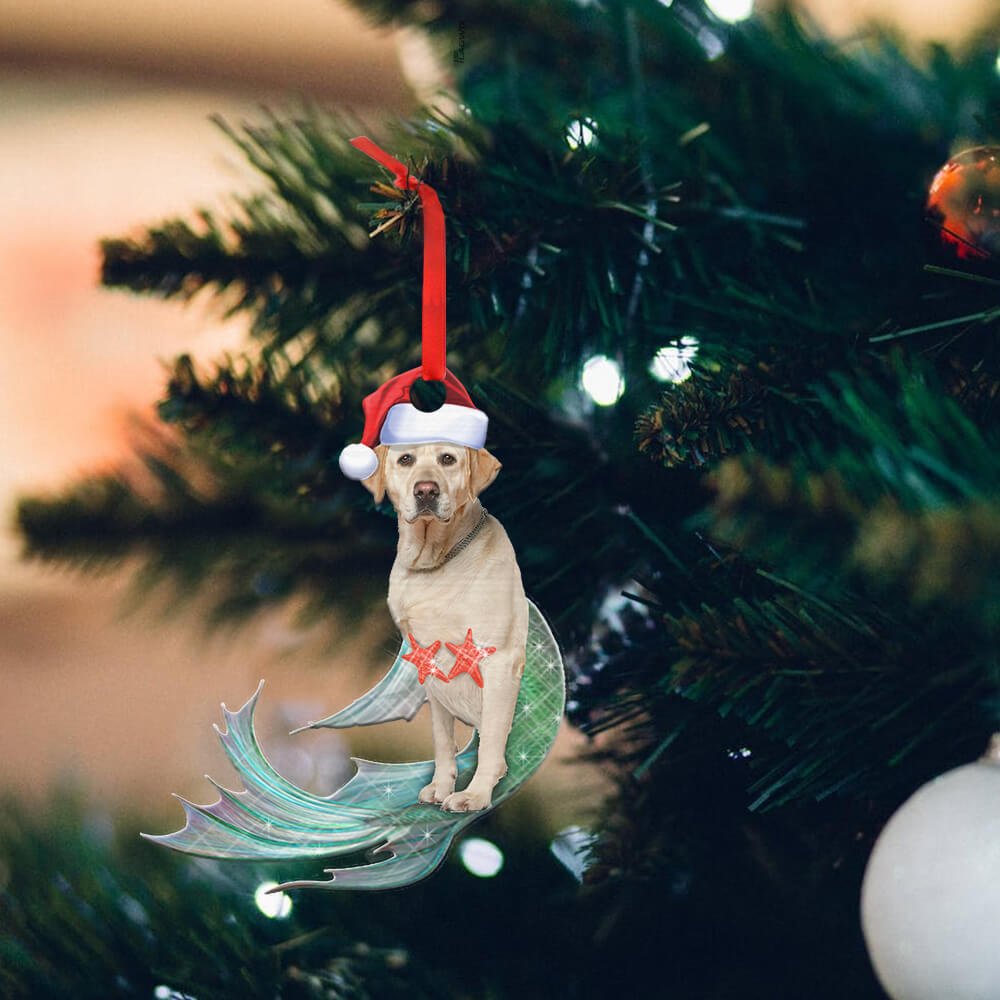 Funny Labrador Mermaid Labrador - Retriever Ornament (Printed On Both Sides) 1122