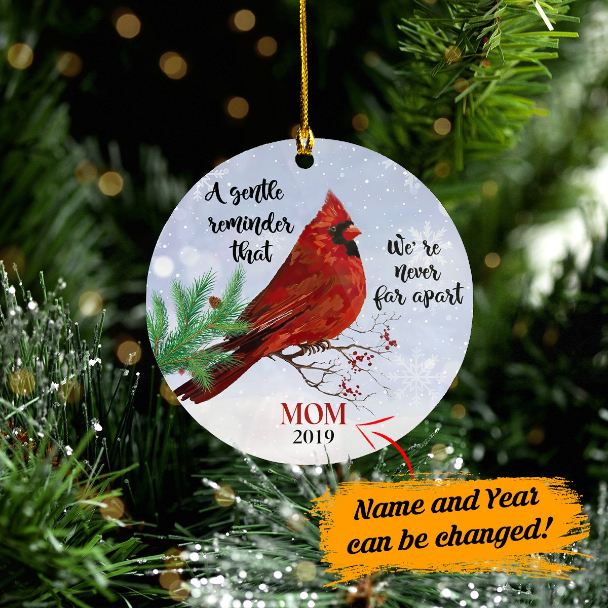 Cardinal We Are Never Far Apart - Personalized Memorial Ornament (Printed On Both Sides) 1022