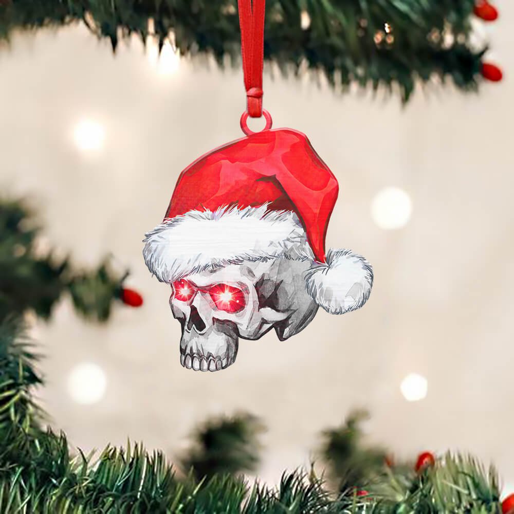 Christmas Skull - Skull Ornament (Printed On Both Sides) 1122
